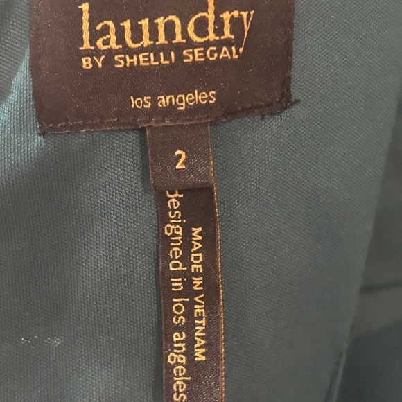 Laundry by Shelli Segal Lace Overlay Sheath Dress - Teal Green Size 2 - Picture 8 of 9